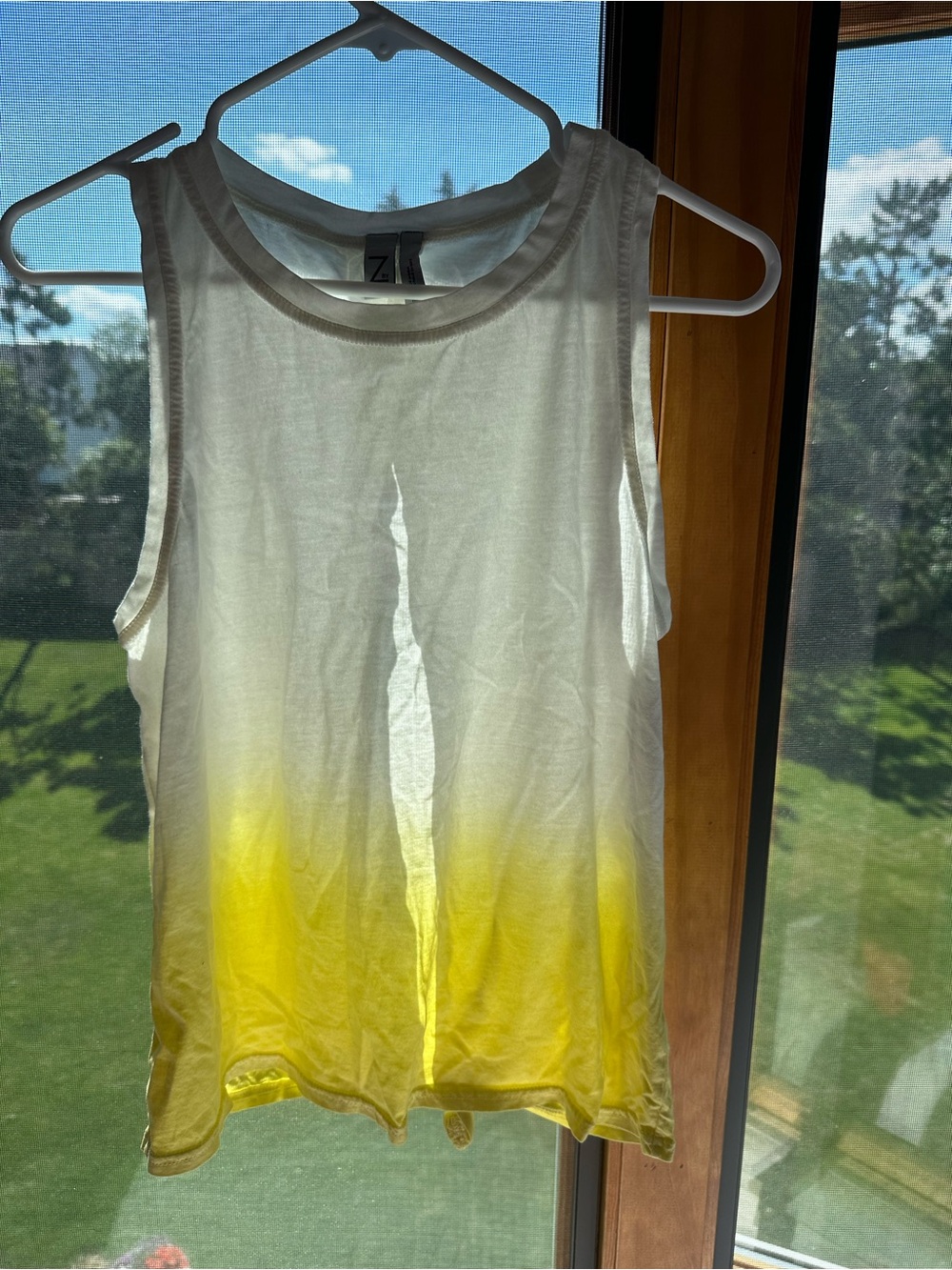 Zella White to Yellow Ombre Muscle Tank